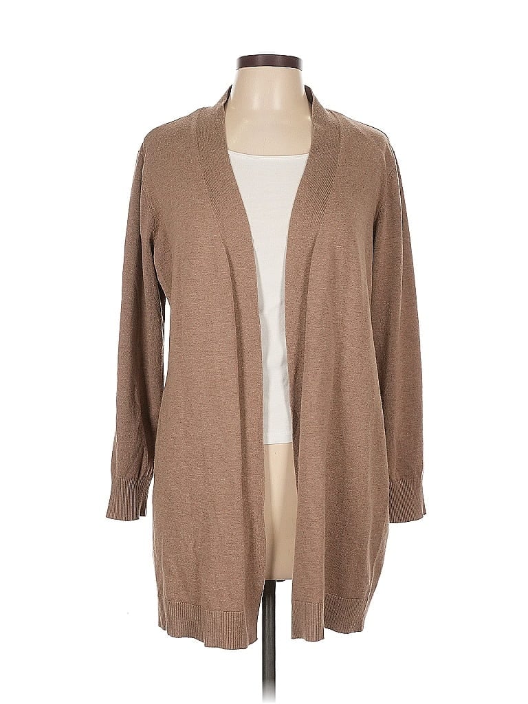 Pre-owned Karen Scott Cardigan Sweater In Brown