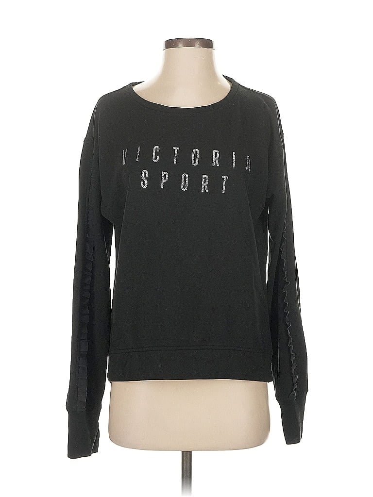 VICTORIA SPORT Pre-owned Long Sleeve Top Black Crew Neck Tops