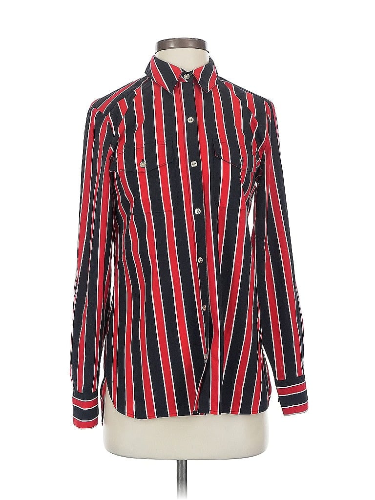 Pre-owned Tommy Hilfiger Long Sleeve Blouse In Red