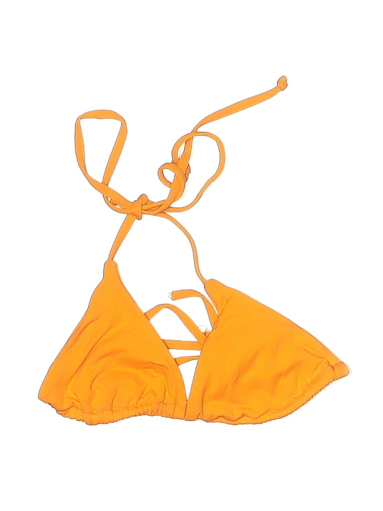 Click to view more detailed imagery on our partner's website Pre-owned Sian Swimwear Swimsuit Top Orange Solid Pattern Swimwear