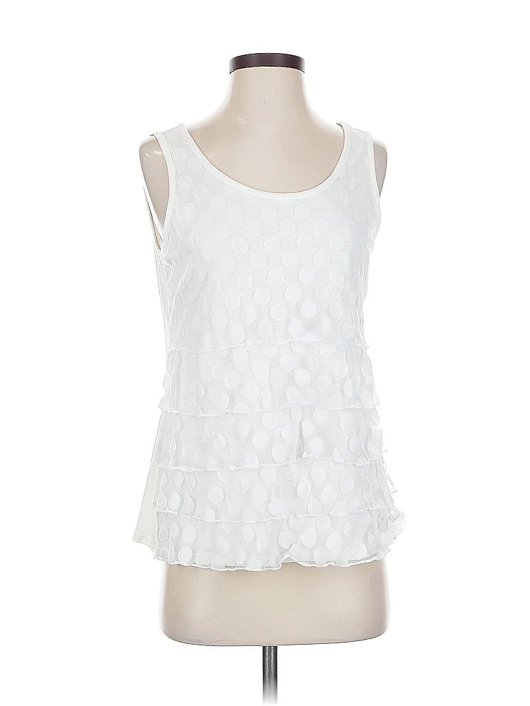 Pre-owned Coldwater Creek Sleeveless Blouse In White