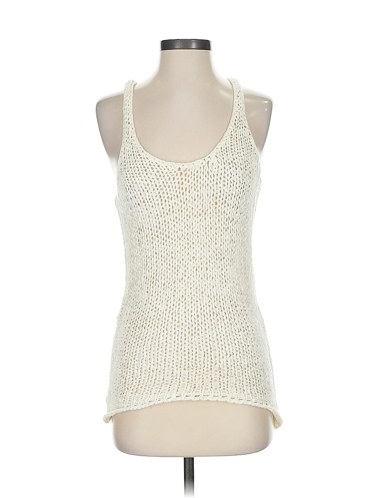 Pre-owned Express Sleeveless Top Ivory Halter Neckline Tops In White