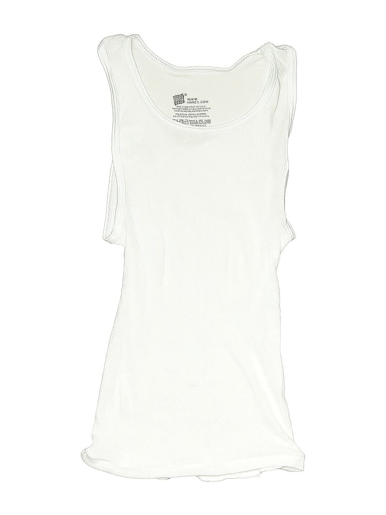 Click to view more detailed imagery on our partner's website Pre-owned Hanes Kids' Sleeveless T-shirt In White