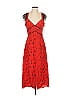 Tanya Taylor 100% Silk Hearts Red Cocktail Dress Size 0 - photo 1