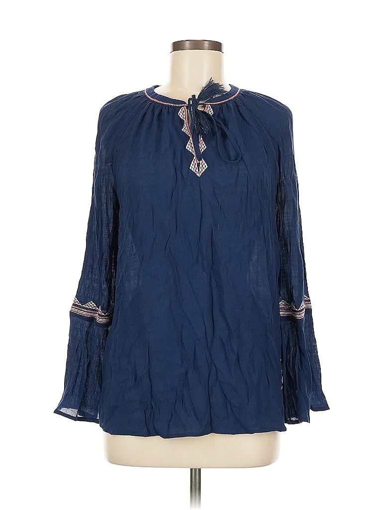 Pre-owned St. John's Bay Long Sleeve Blouse In Blue