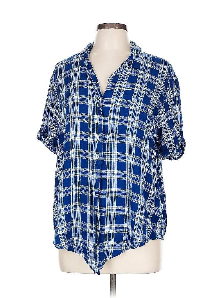 Pre-owned French Connection Short Sleeve Blouse In Blue
