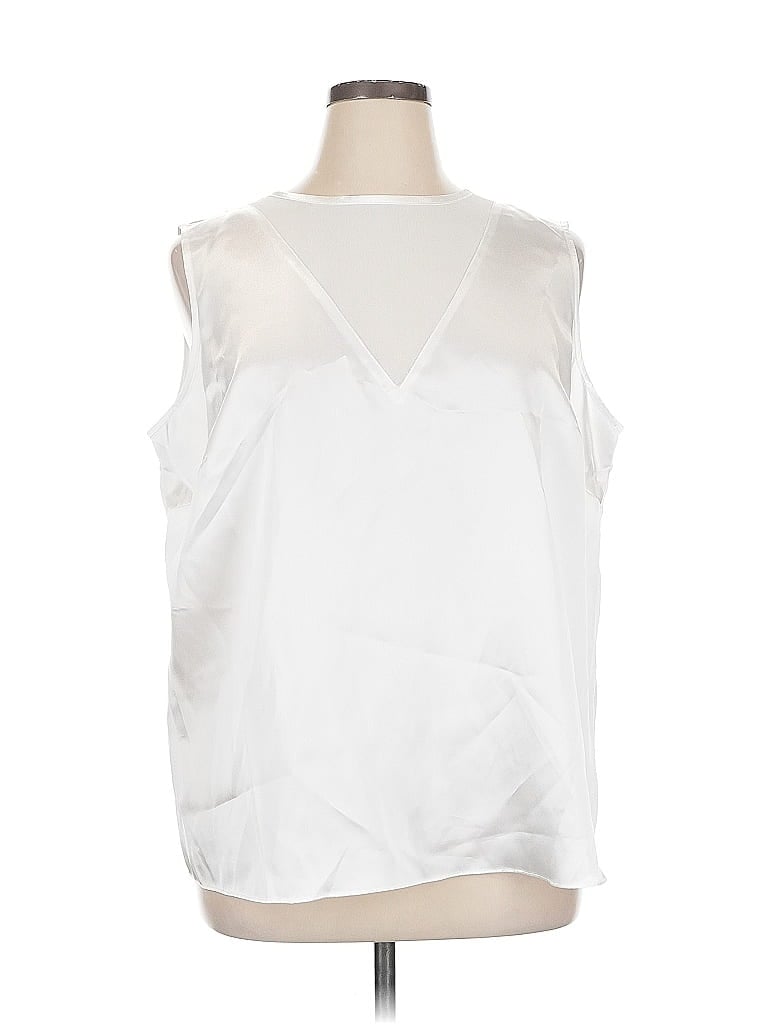 Pre-owned Calvin Klein Sleeveless Blouse In White