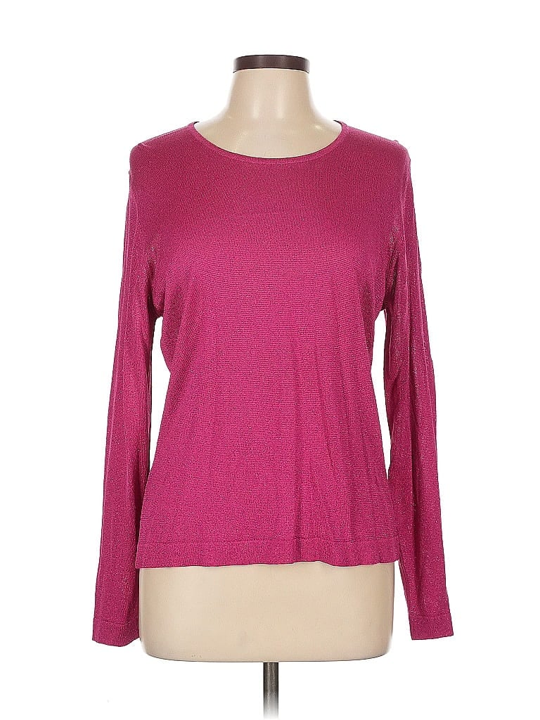 JAEGER Pre-owned Long Sleeve Top Burgundy Boatneck Tops