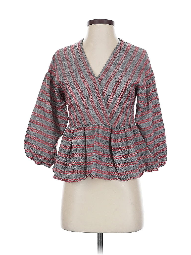 Pre-owned Madewell 3/4 Sleeve Blouse In Gray