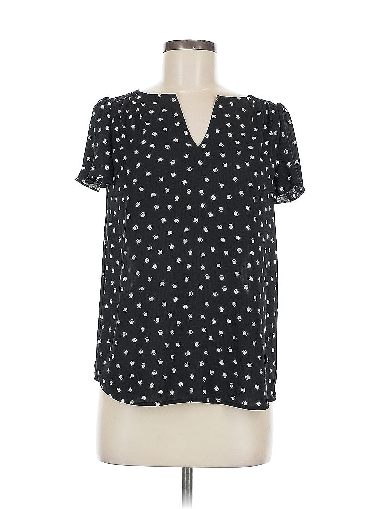 Pre-owned Elle Short Sleeve Blouse In Black