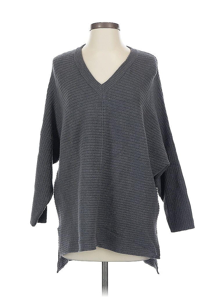Pre-owned Adrianna Papell Pullover Sweater In Gray