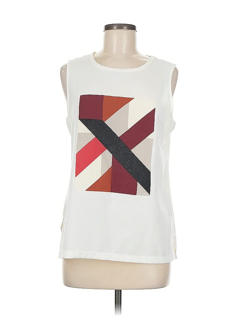 Pre-owned Ann Taylor Loft Outlet Sleeveless Blouse In White