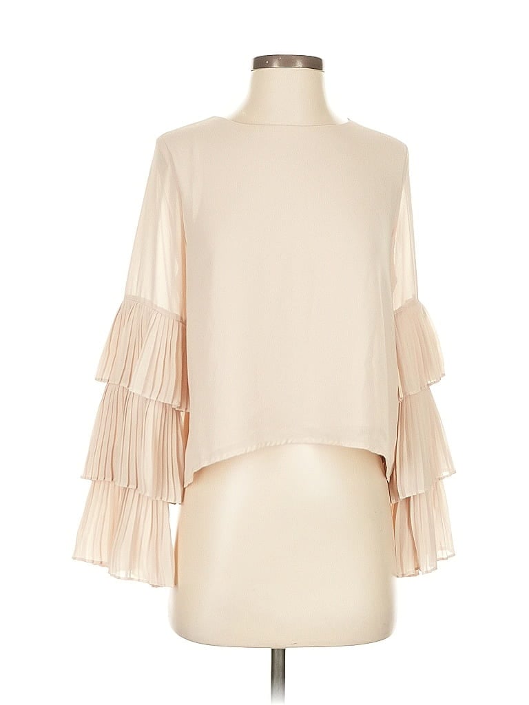 Pre-owned Lulus 3/4 Sleeve Blouse In Brown