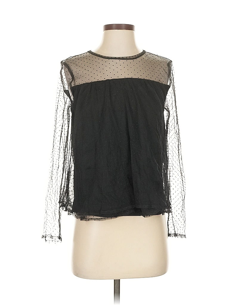 Pre-owned Banana Republic Long Sleeve Blouse In Black
