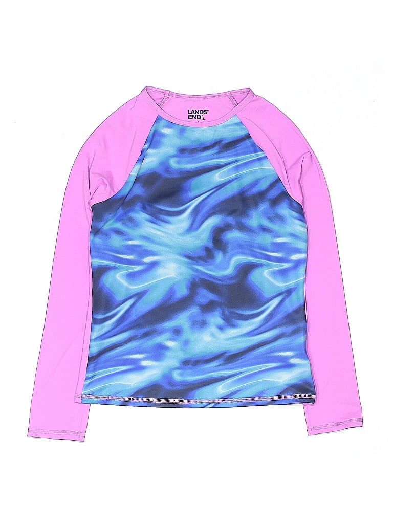 Click to view more detailed imagery on our partner's website Pre-owned Lands' End Kids' Rash Guard In Blue