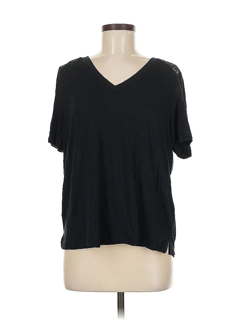 Click to view more detailed imagery on our partner's website Pre-owned M&s Short Sleeve Top Black V Neck Tops