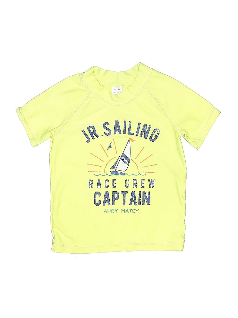 Pre-owned Carter's Kids' Rash Guard In Yellow