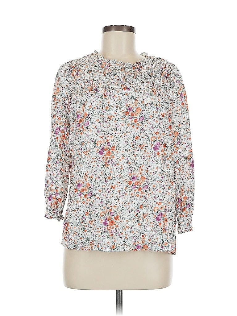 Pre-owned Rachel Rachel Roy 3/4 Sleeve Blouse In White