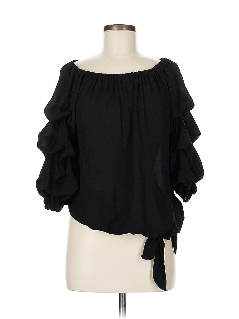 Pre-owned Cece 3/4 Sleeve Blouse In Black