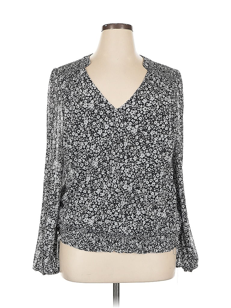 EVEREVE Pre-owned Long Sleeve Blouse In Silver
