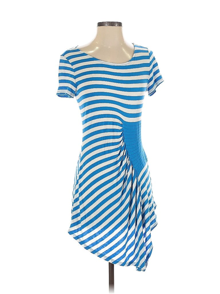 Pre-owned Eci Short Sleeve Top Blue Scoop Neck Tops