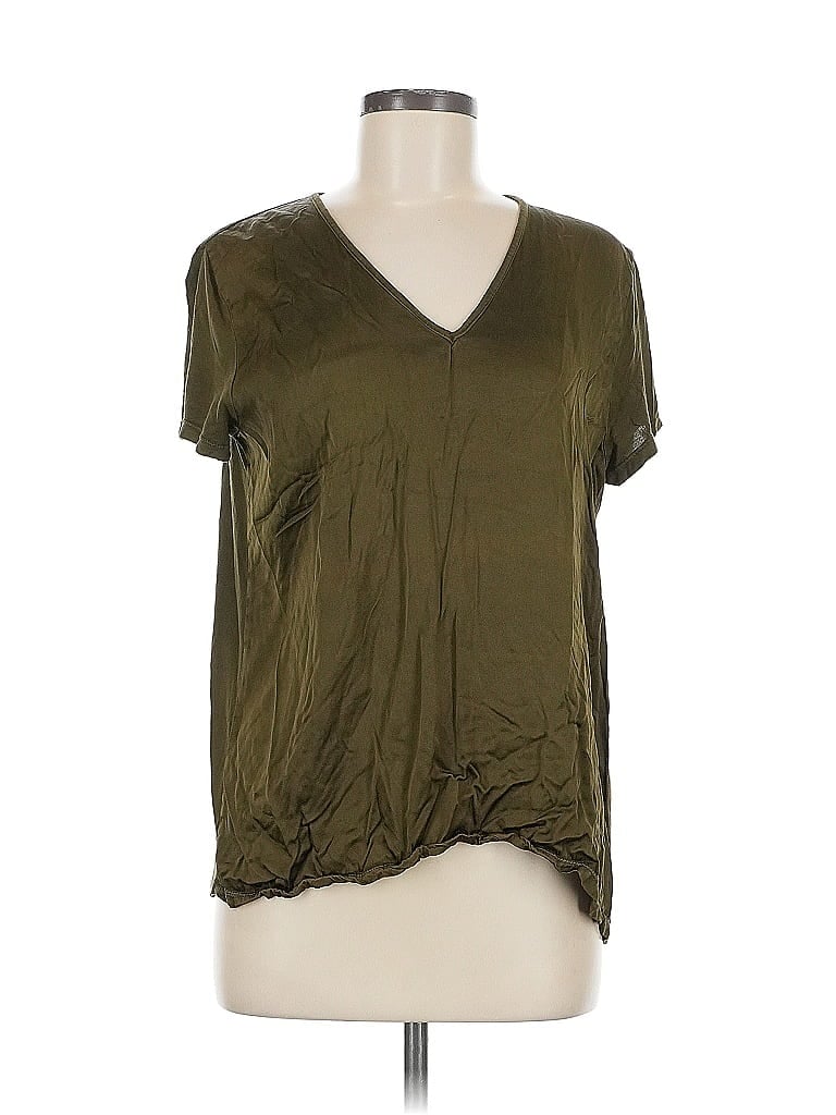 Click to view more detailed imagery on our partner's website Pre-owned Xcvi Short Sleeve Top Green V Neck Tops