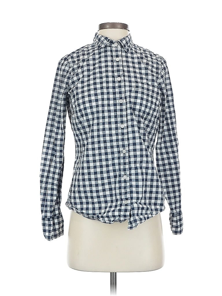 Pre-owned J.crew Factory Store Long Sleeve Button Down Shirt In Blue