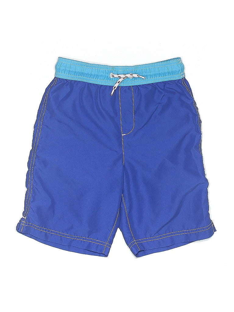 Pre-owned Lands' End Kids'  Board Shorts In Blue