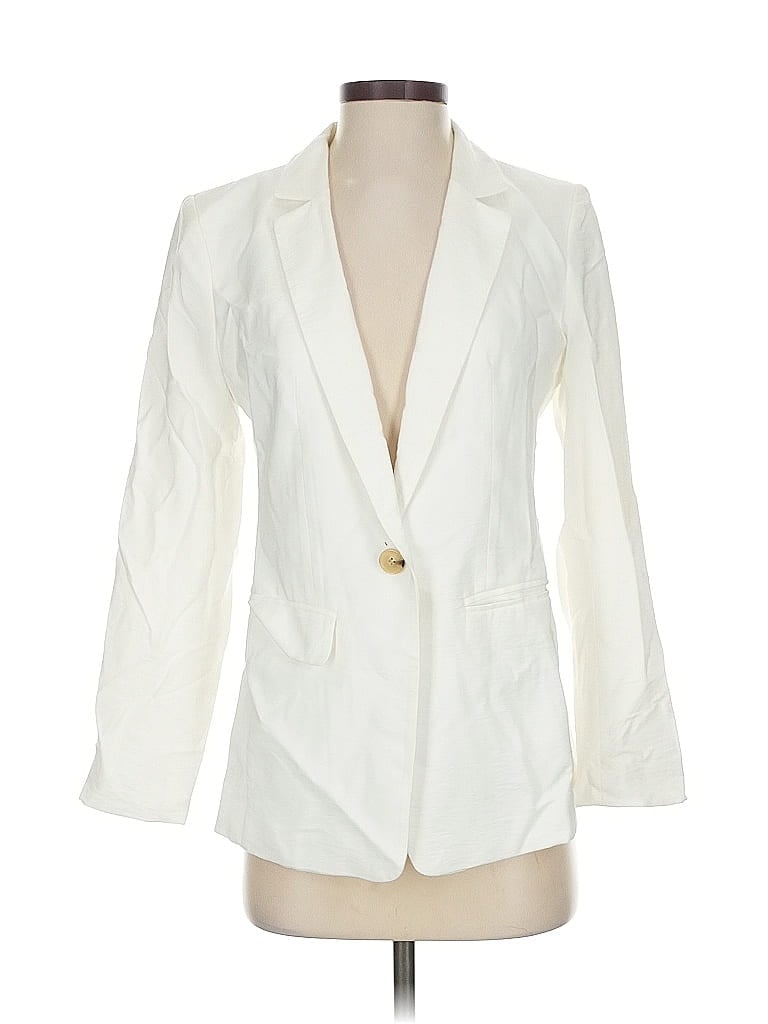 Pre-owned Ann Taylor Loft Blazer Jacket In White