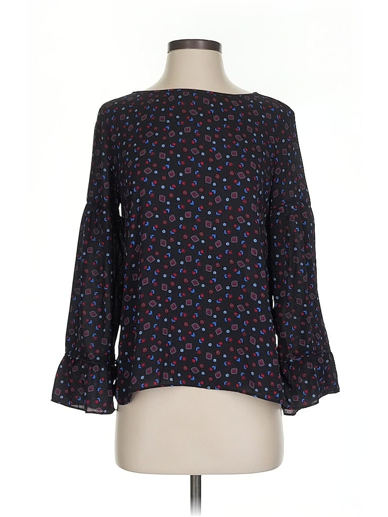 Pre-owned Ann Taylor Loft Long Sleeve Blouse In Black