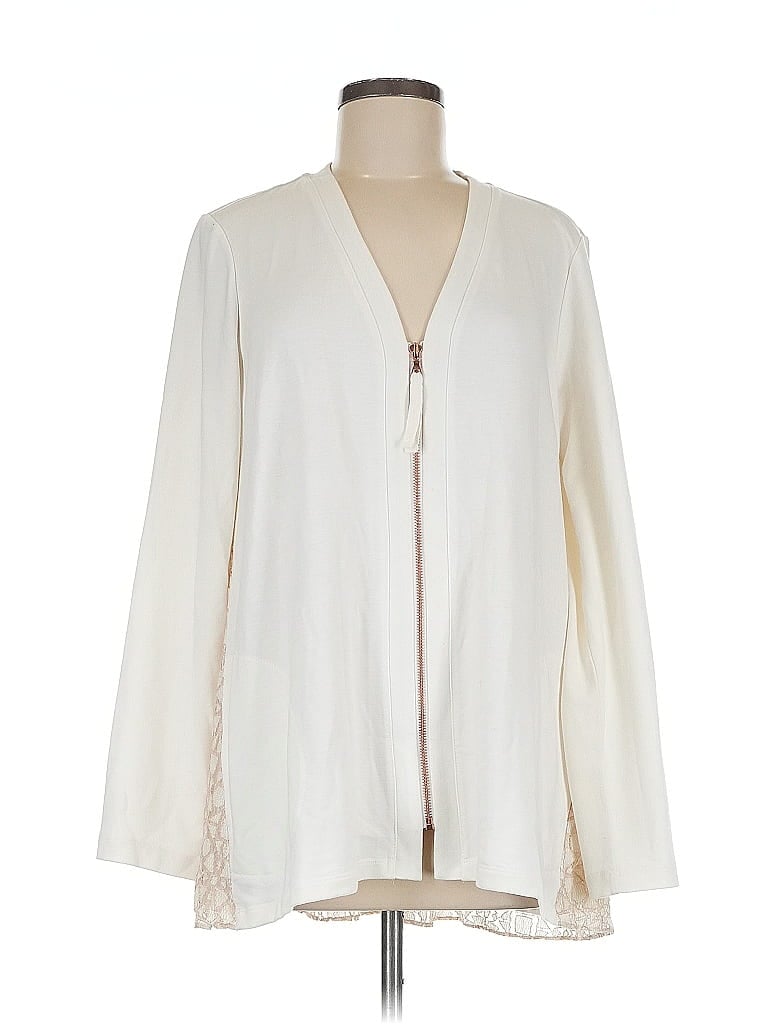 Pre-owned Logo Lounge Cardigan Sweater In White