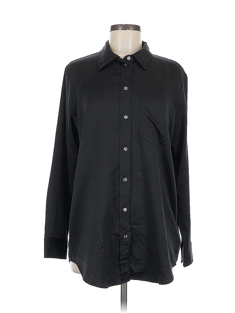 Pre-owned Gap Long Sleeve Blouse In Black