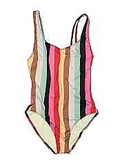 Solid & Striped One Piece Swimsuit
