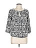 H&M 100% Polyester Silver Gray 3/4 Sleeve Blouse Size 10 - photo 1