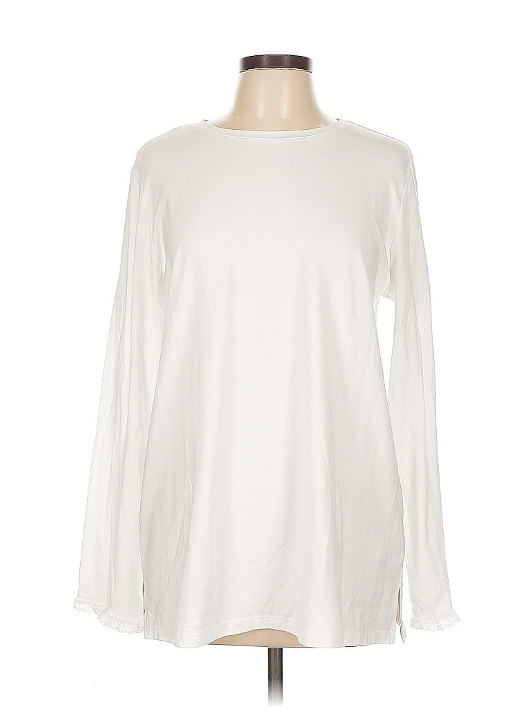 Pre-owned Isaac Mizrahi Live Long Sleeve T-shirt In White