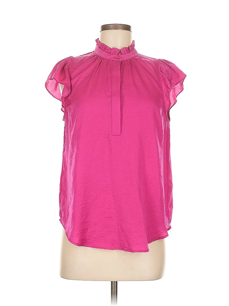Pre-owned Alex & Lili Short Sleeve Blouse In Pink