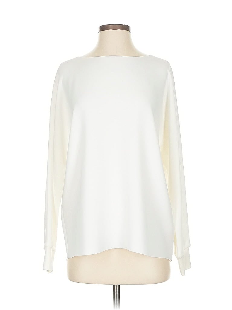 Pre-owned Vince Long Sleeve Top Ivory Boatneck Tops In White