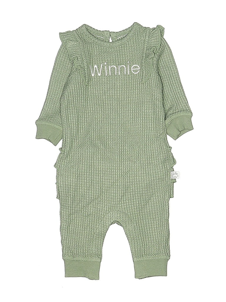 Pre-owned Ruffle Butts Babies' Long Sleeve Onesie In Green