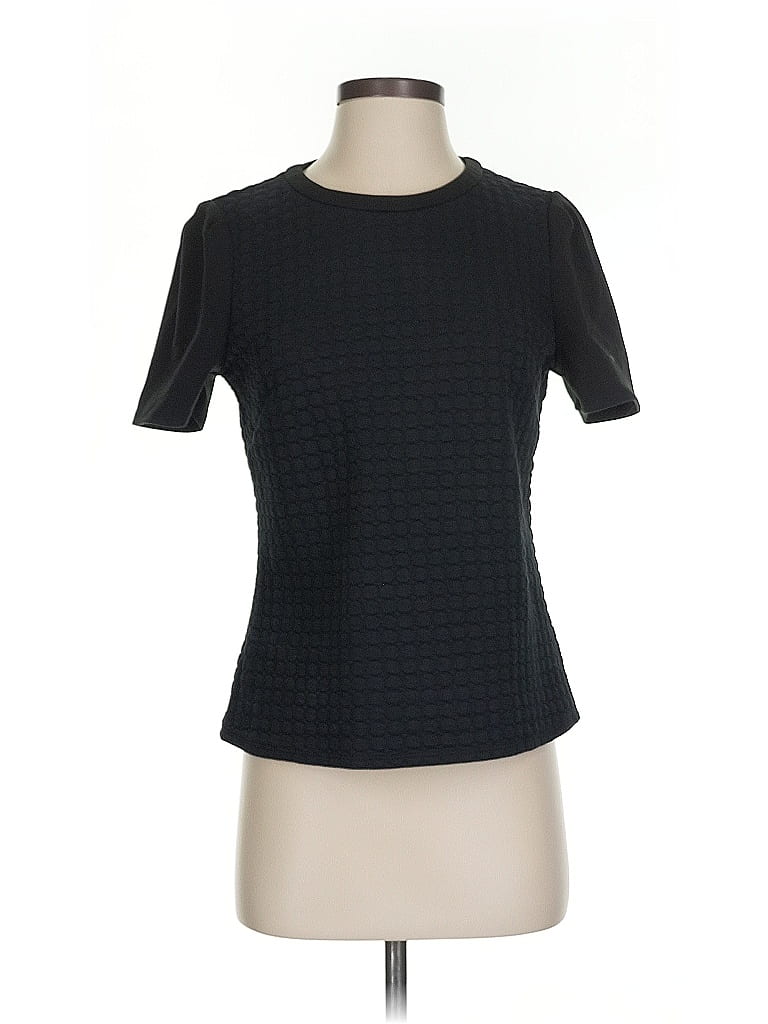 Pre-owned Laundry By Shelli Segal Short Sleeve Top Black Crew Neck Tops