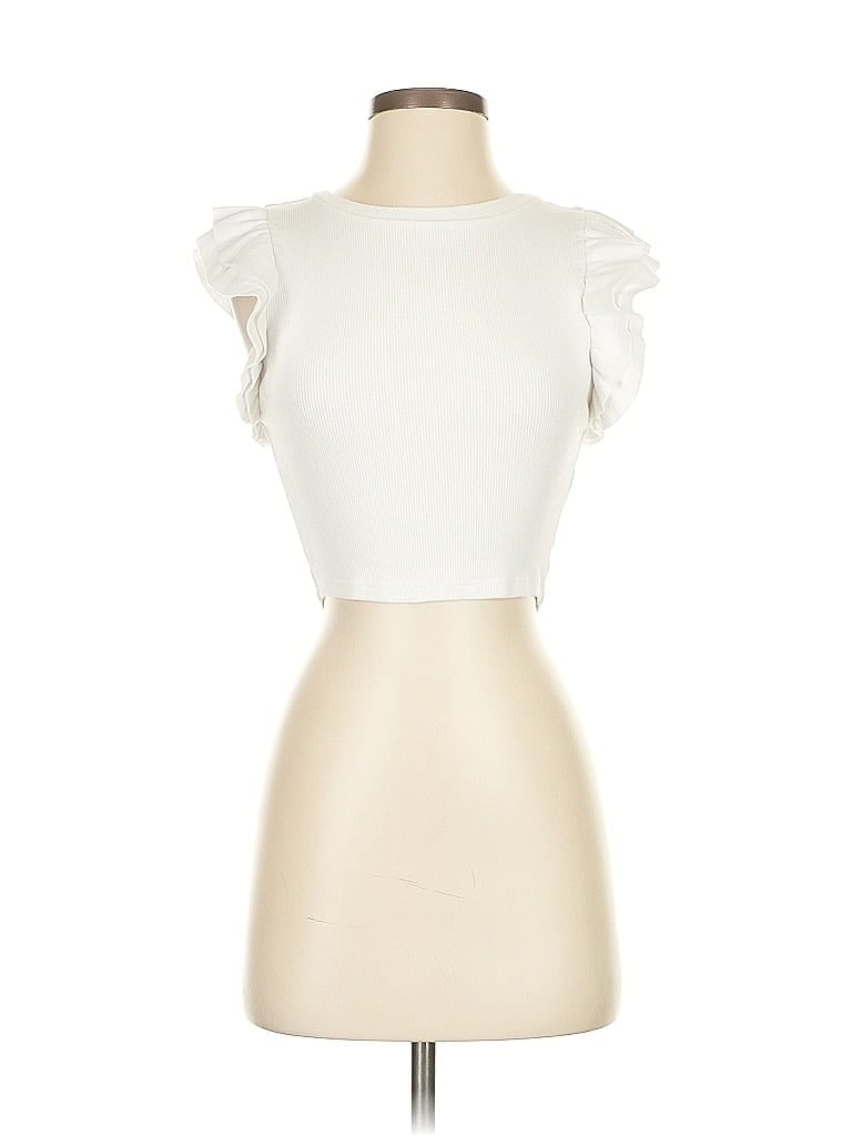 Click to view more detailed imagery on our partner's website Pre-owned Zara Sleeveless T-shirt In White