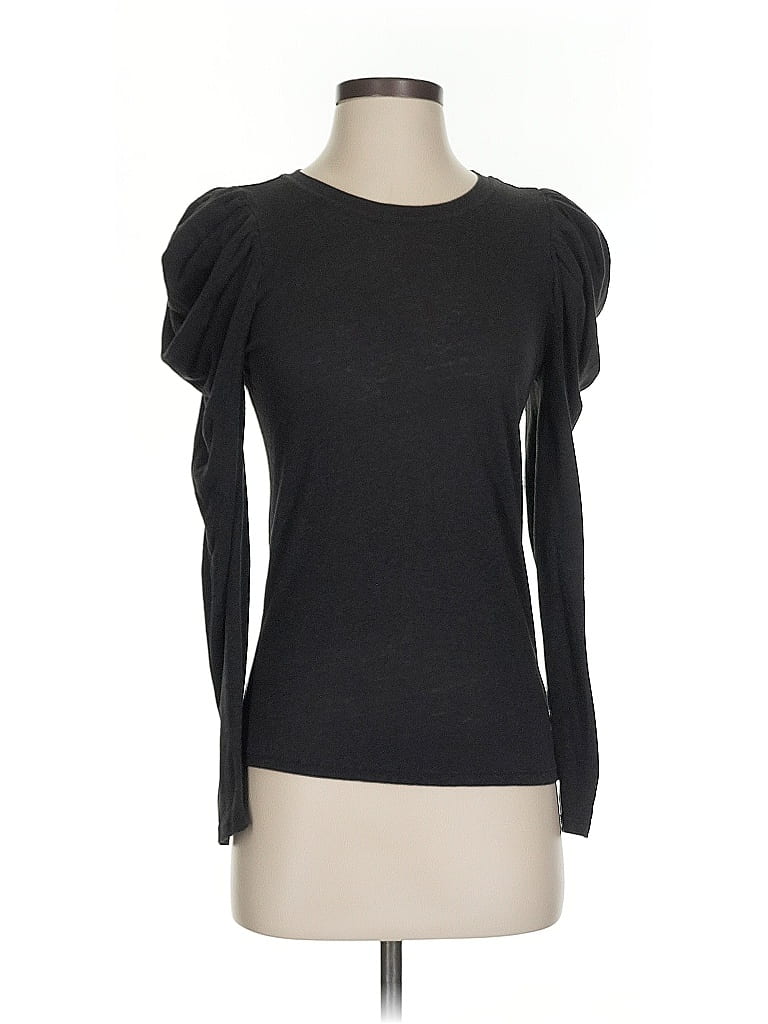 Pre-owned Z Supply Long Sleeve Top Black Sweetheart Neckline Tops