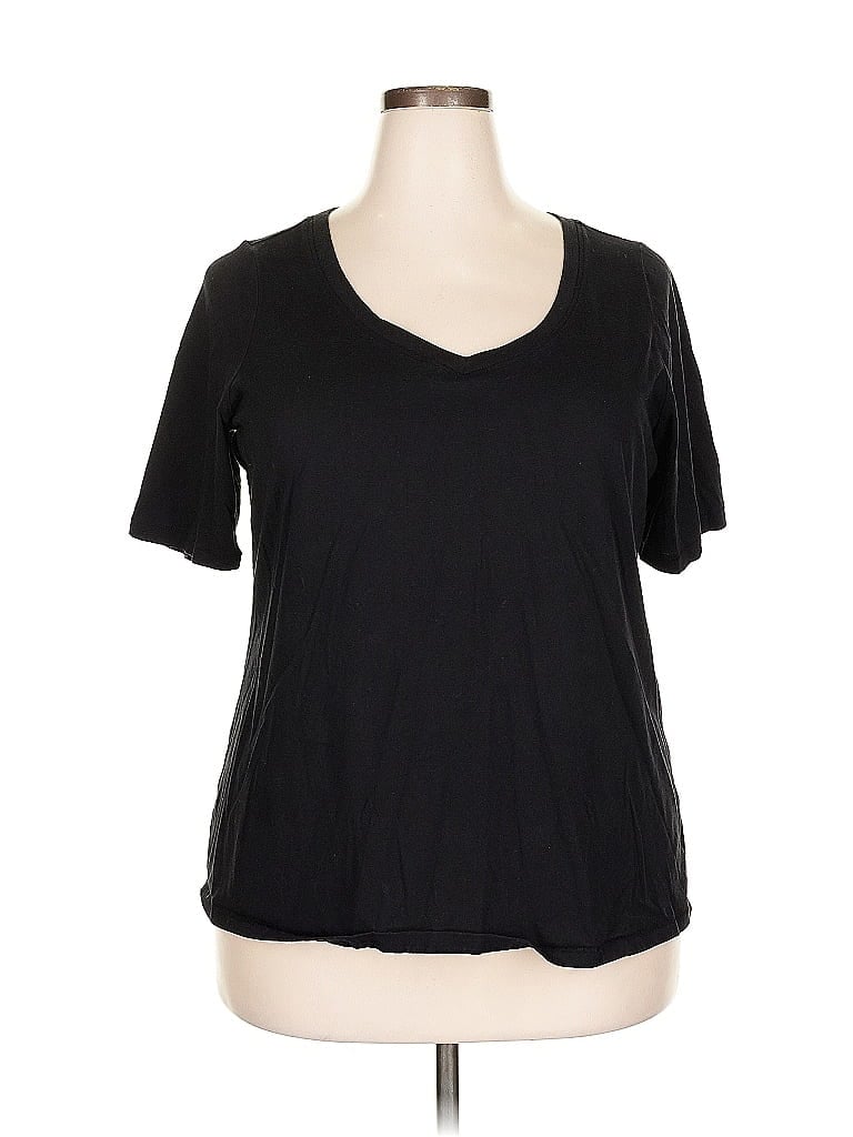 Pre-owned Lane Bryant Short Sleeve T-shirt In Black