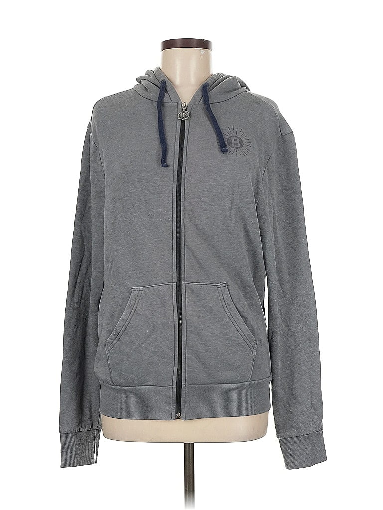 Pre-owned Assorted Brands Zip Up Hoodie In Gray