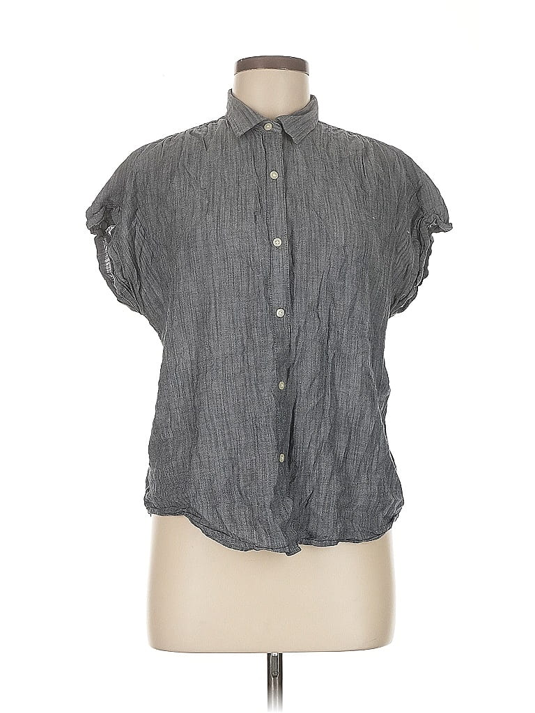 Pre-owned Gap Short Sleeve Blouse In Gray