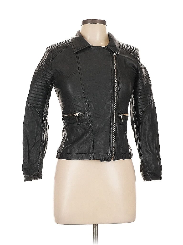 Click to view more detailed imagery on our partner's website Pre-owned Dkny Faux Leather Jacket In Black