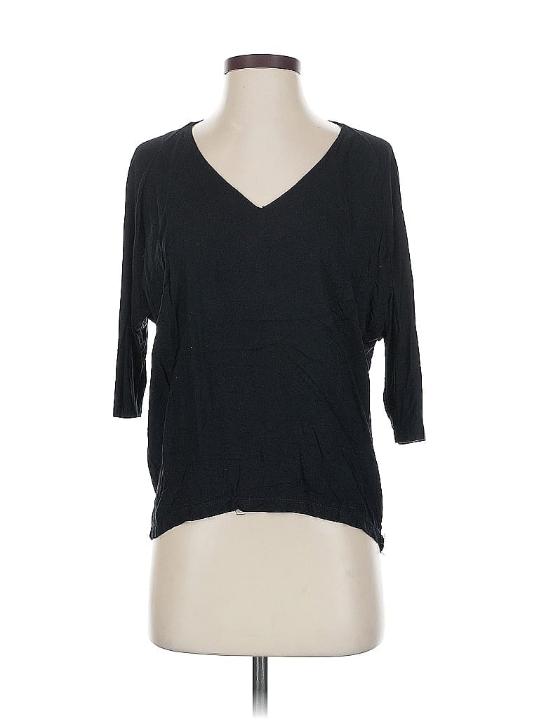 Pre-owned Zara W&b Collection 3/4 Sleeve T-shirt In Black