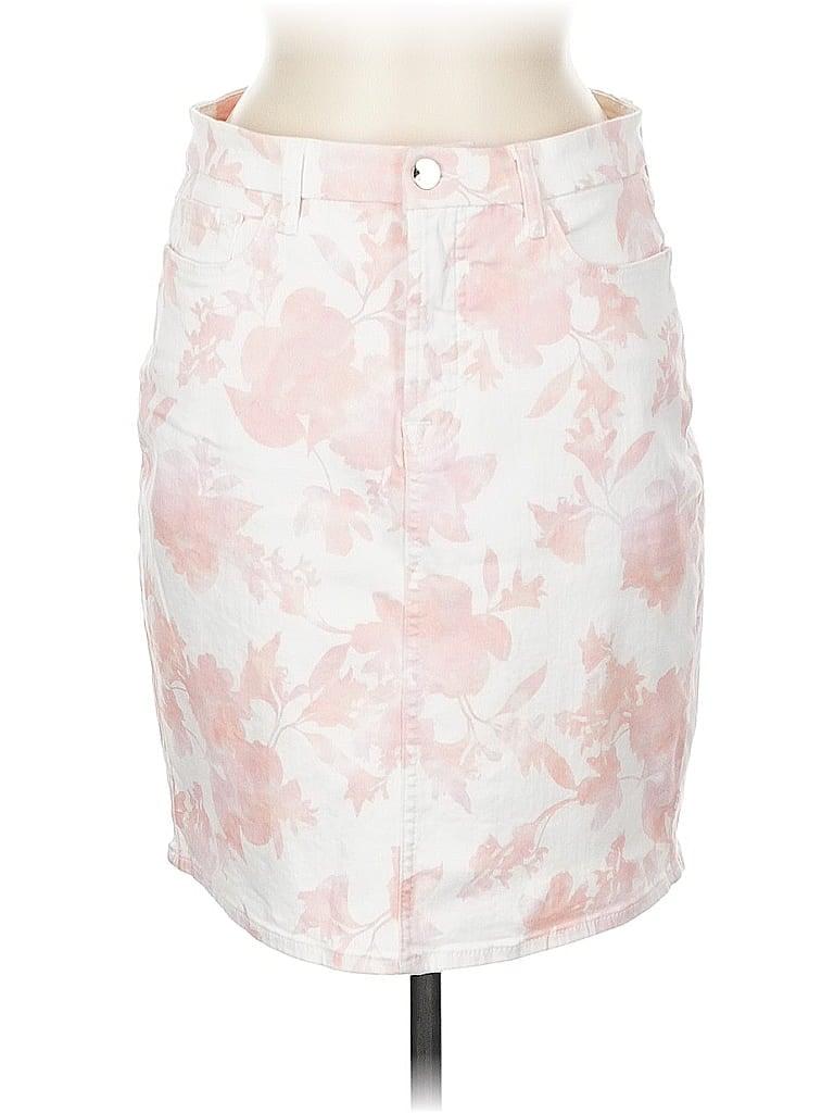 Pre-owned Jen 7 Denim Skirt In Pink