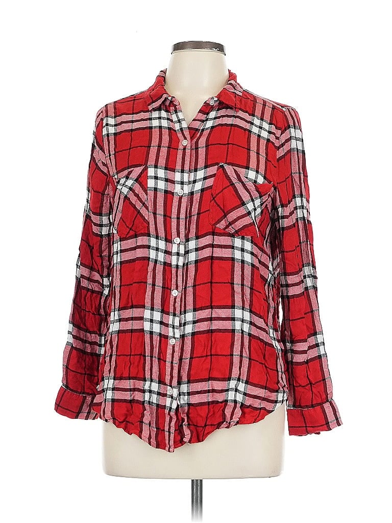 Pre-owned Lucky Brand Long Sleeve Button Down Shirt In Red