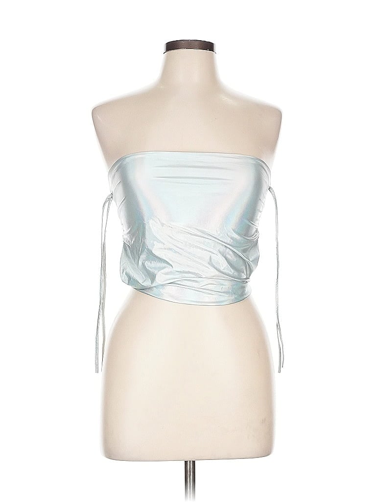 Pre-owned Unbranded Sleeveless Blouse In Silver