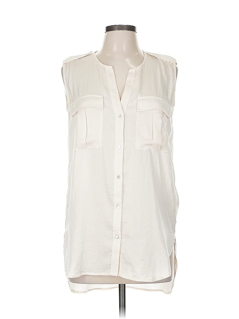 Pre-owned H&m Sleeveless Blouse In White